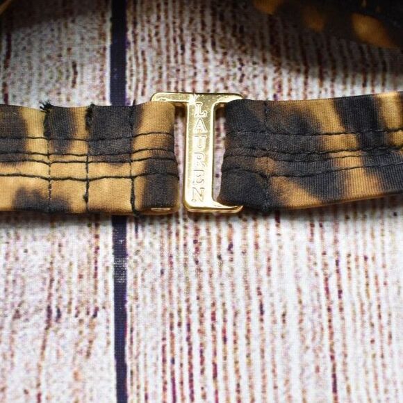 Ralph Lauren Bandeau Swim Top Leopard Brown Black Womens Swimwear Small - Picture 4 of 5